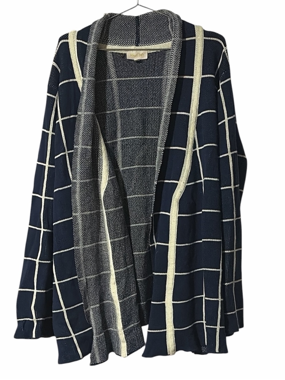 ModCloth Simply Snuggly Navy Blue Windowpane Cardigan - Picture 2 of 5